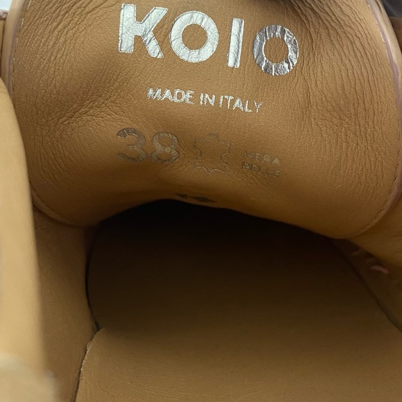 Koio Capri Fiore Pink Leather Italian Lace Up Low Top Sneakers 38 - Picture 12 of 13